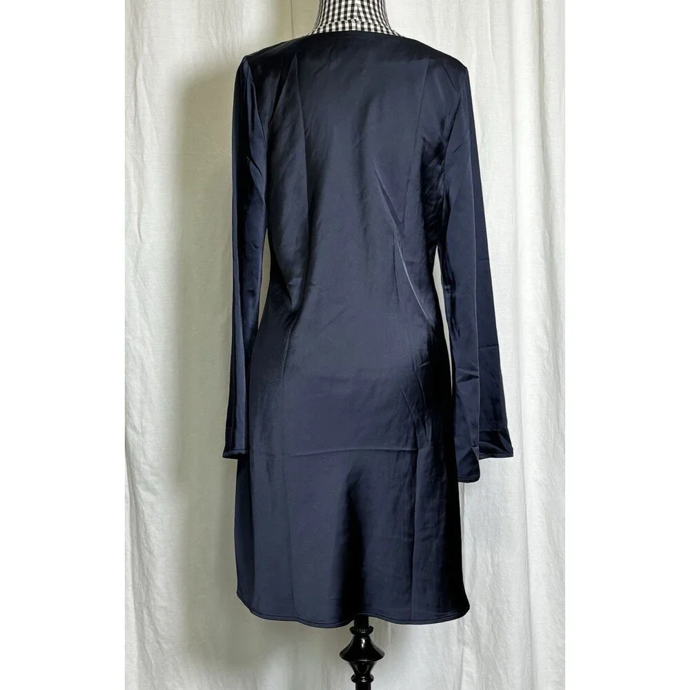 The Occasion by Old Navy Satin Flare-Sleeve Mini Dress Navy Size Medium NEW!